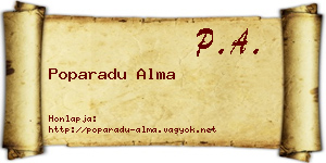 Poparadu Alma névjegykártya